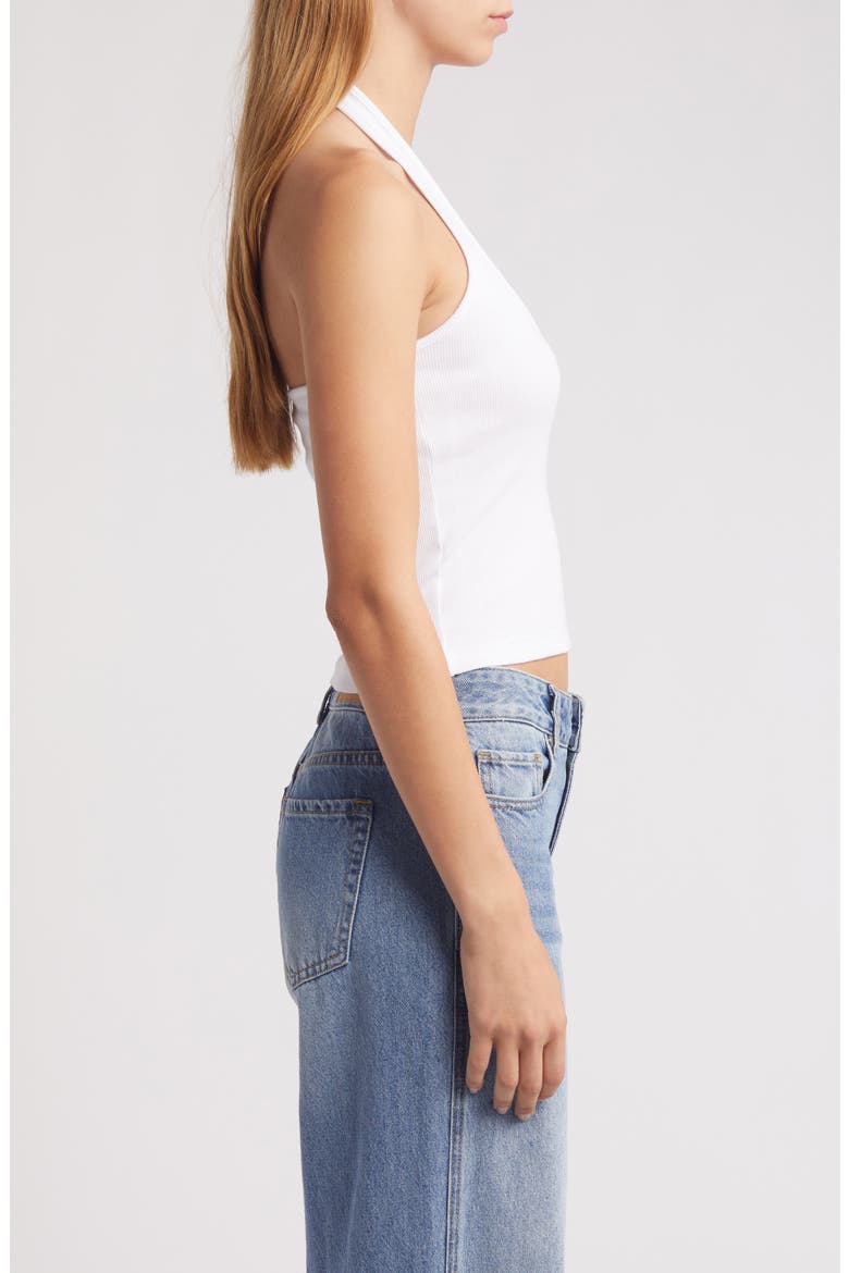 Maya Rib Halter Top, Alternate, color, BRIGHT WHITE