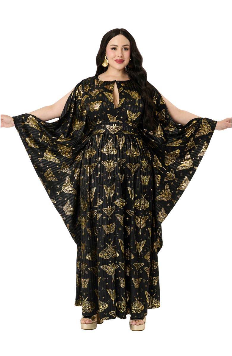Unique Vintage Plus Size 1960s Flutter Sleeve Caftan, Main, color,