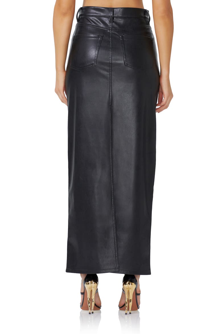 Amiri Faux Leather Maxi Skirt, Alternate, color, NOIR