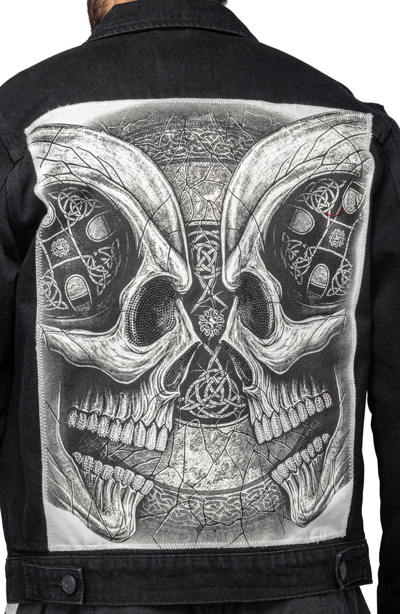 XRAY Skull Patch Denim Jacket, Alternate, color,