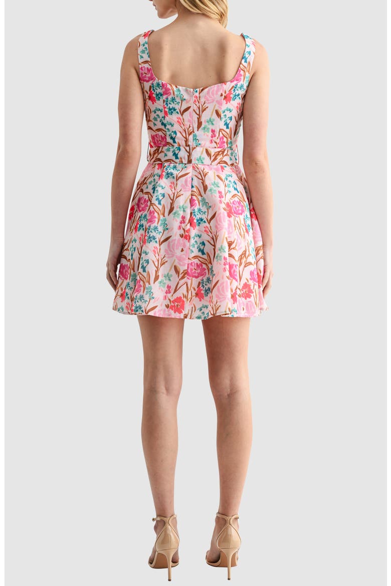 Belted Fit and Flare Dress, Alternate, color, PINK FLORAL