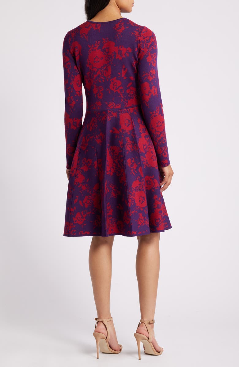 Julia Jordan Floral Long Sleeve Sweater Dress, Alternate, color,