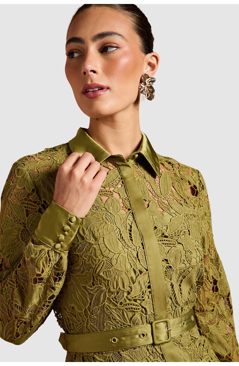 Coast Lace Long Sleeve Shirt Dress, Alternate, color,