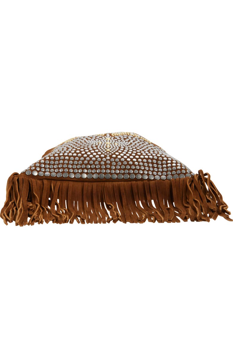 Etro Kalispera Stud & Fringe Suede Shoulder Bag, Alternate, color, Brown
