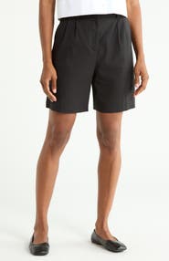 Theory Lynie High Waist Pleated Shorts