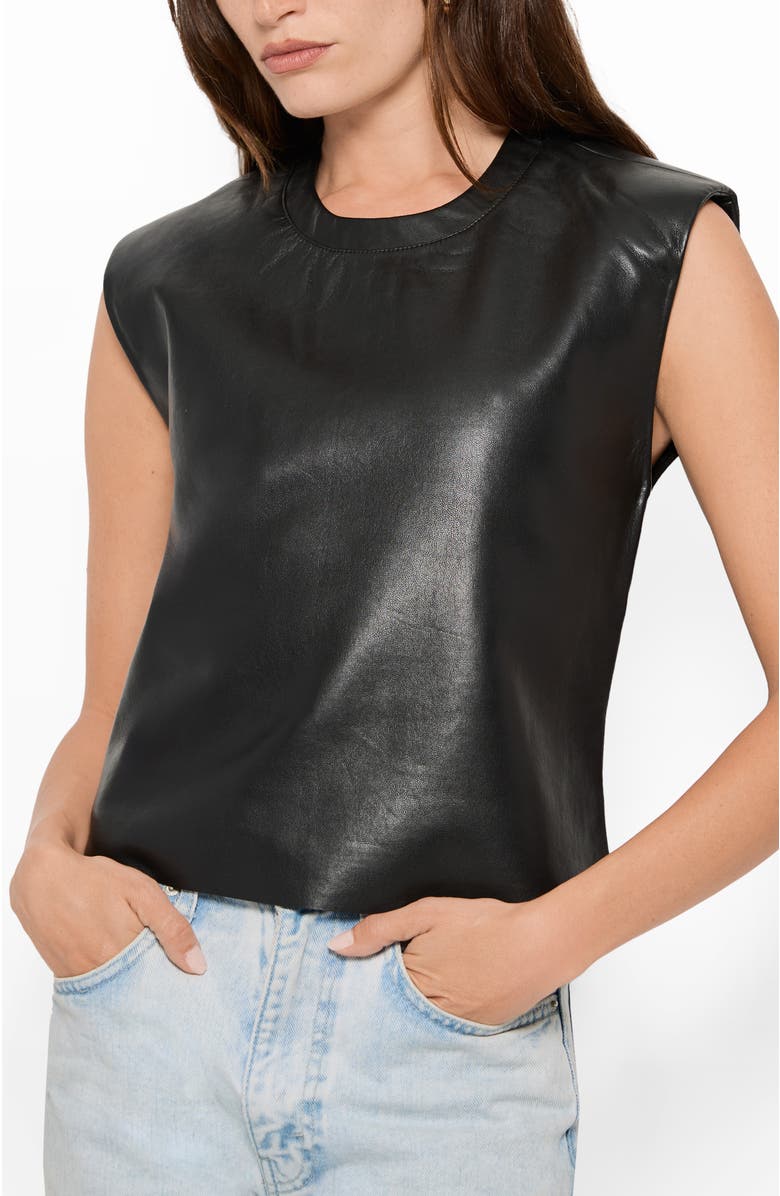 AS by DF Blaze Recycled Leather Tee, Main, color, Black