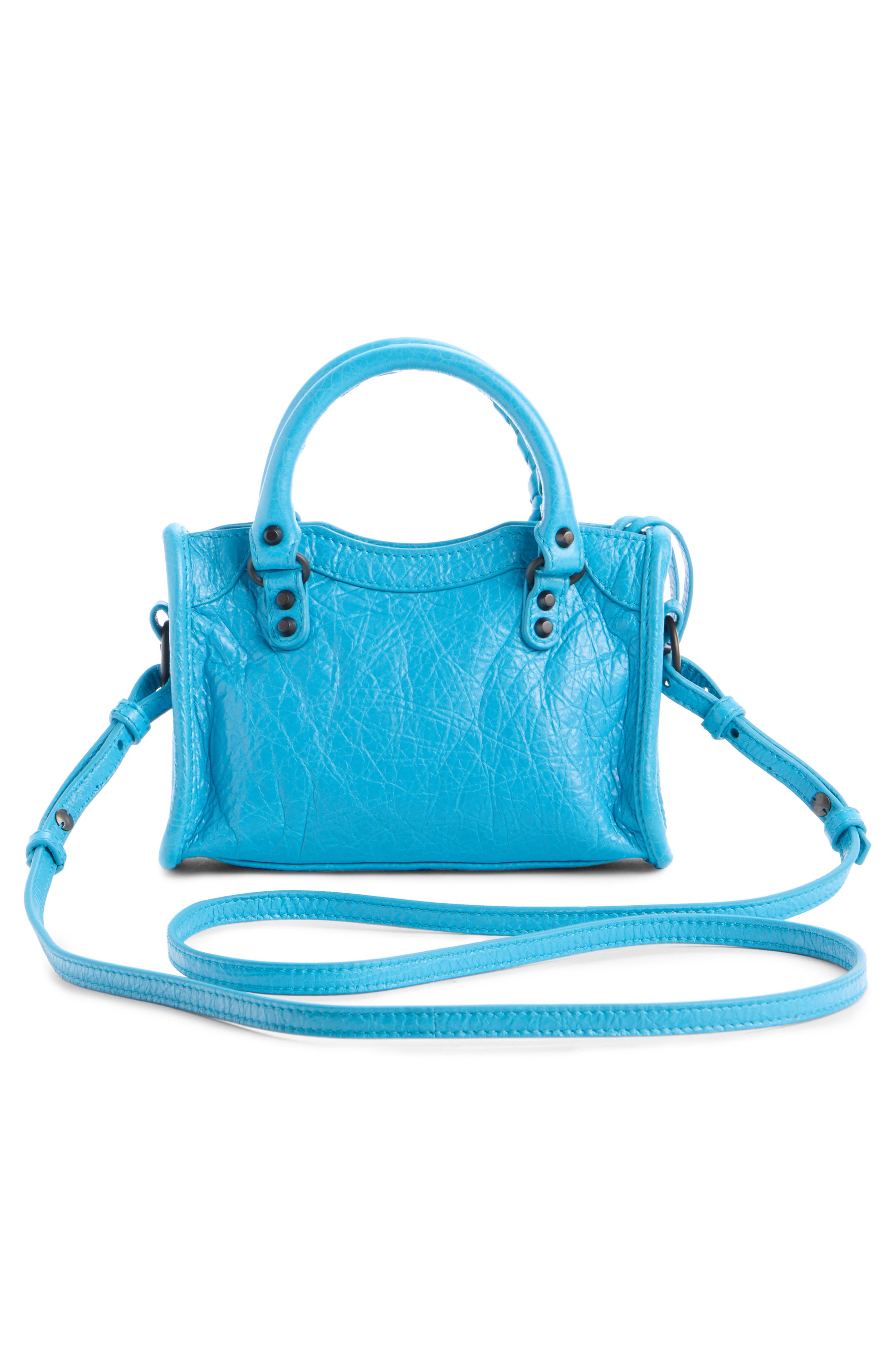 Nano Le City Leather Convertible Crossbody Bag, Alternate, color, 4515 BLEU CYAN