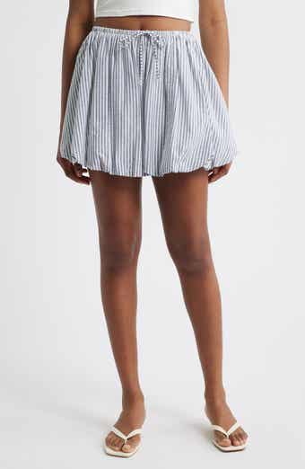 All in Favor Stripe Bubble Hem Miniskirt