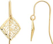 CANDELA JEWELRY 10K Yellow Gold Filigree Drop Earrings