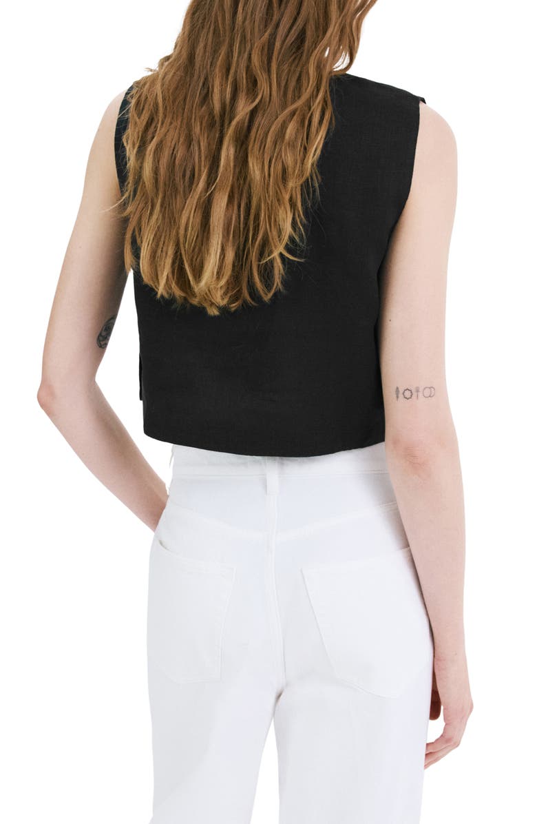 MANGO Linen Crop Top, Alternate, color, 