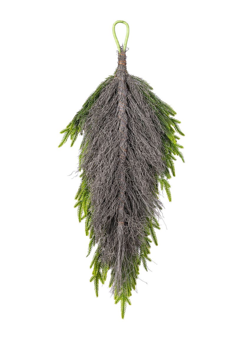 31.5"H Christmas PE Dripping Teardrop Wreath, Alternate, color, Green