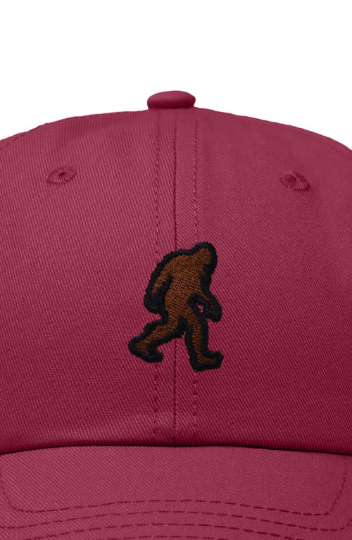 Dalix Sasquatch Embroidered Dad Hat In Maroon