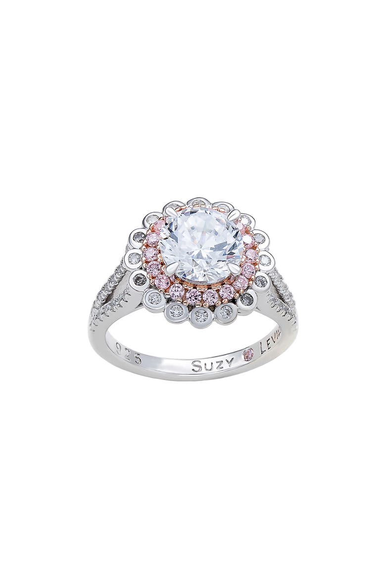 Cubic Zirconia Engagement Ring, Alternate, color, PINK