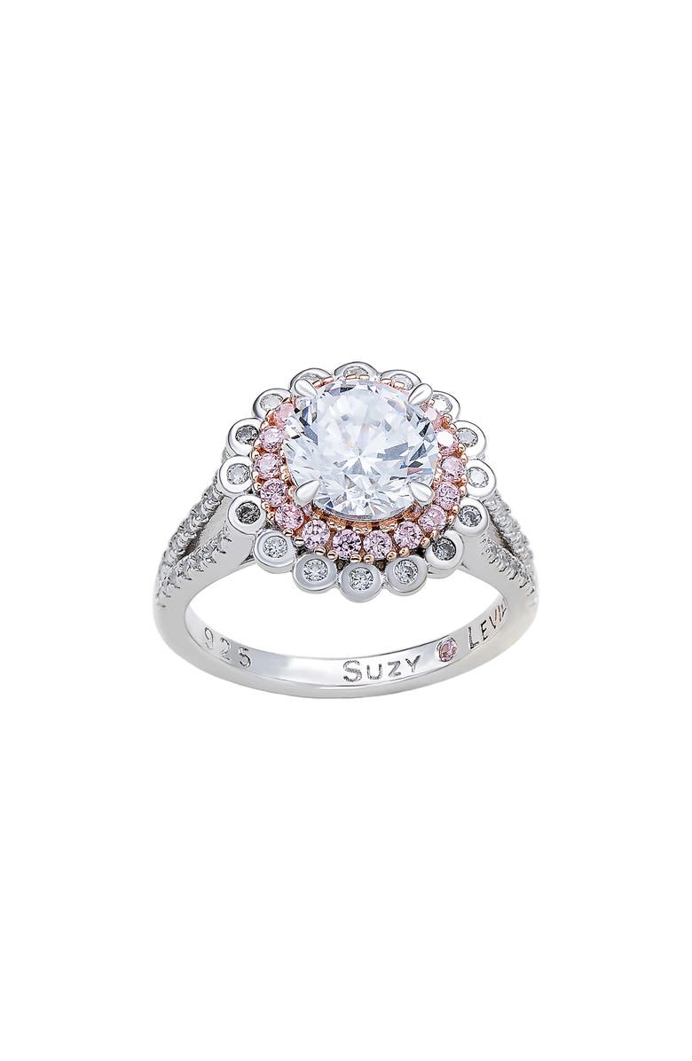 SUZY LEVIAN Cubic Zirconia Engagement Ring, Alternate, color, Pink