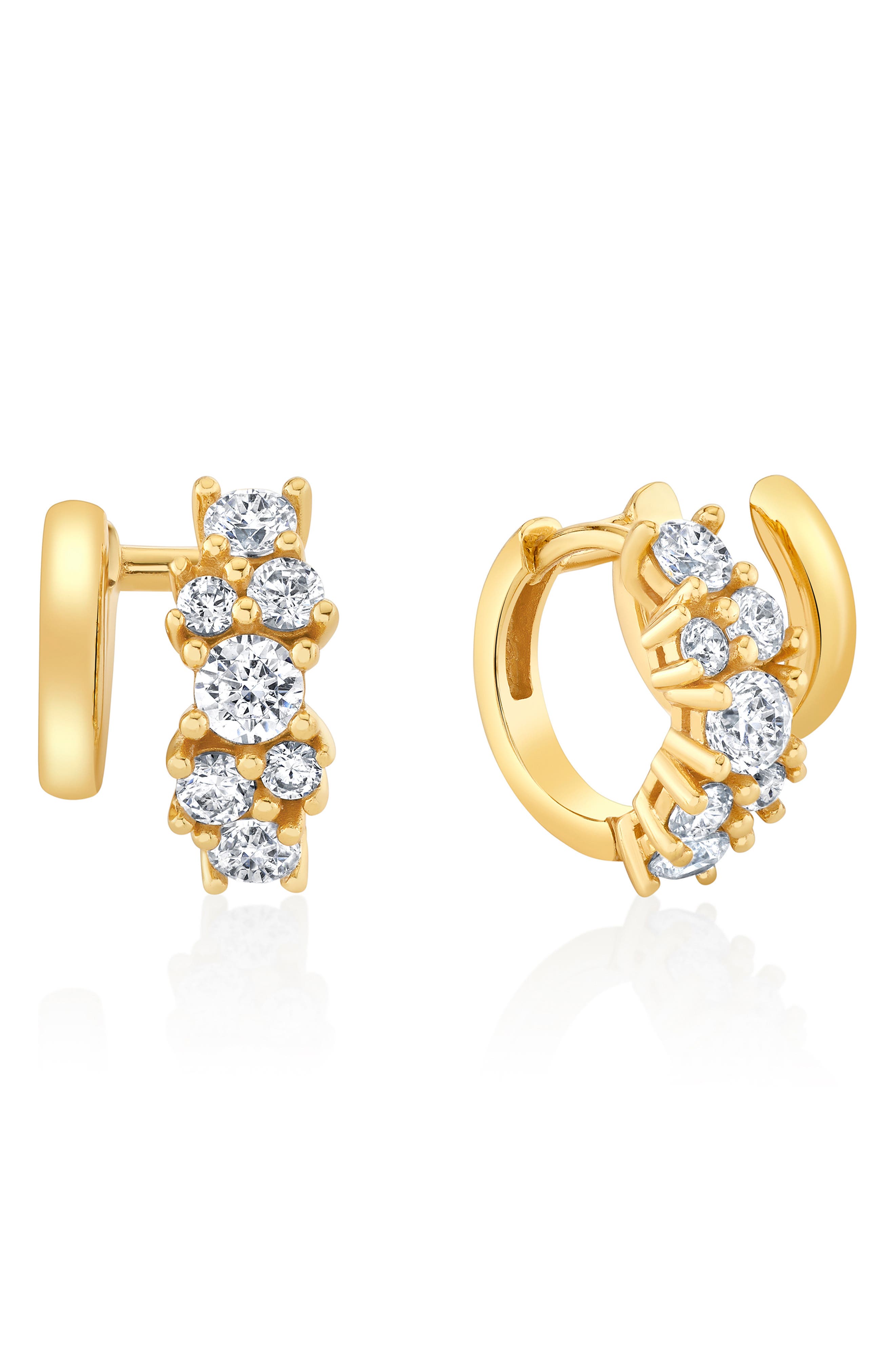 selected 18KT YELLOW GOLD / CLEAR STONE