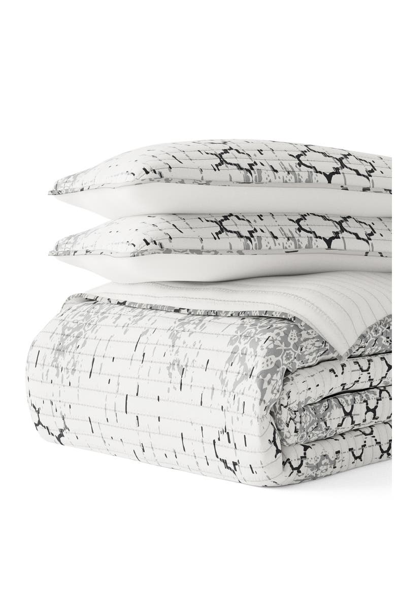 All Season Reversible Down Alternative Quilt & Sham Set, Alternate, color, LIGHT GRAY