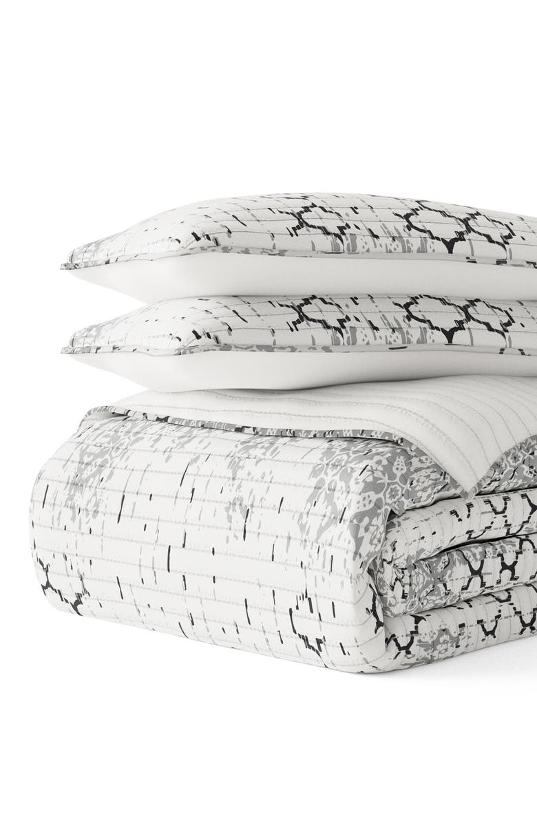 HOMESPUN All Season Reversible Down Alternative Quilt & Sham Set, Alternate, color, Light Gray