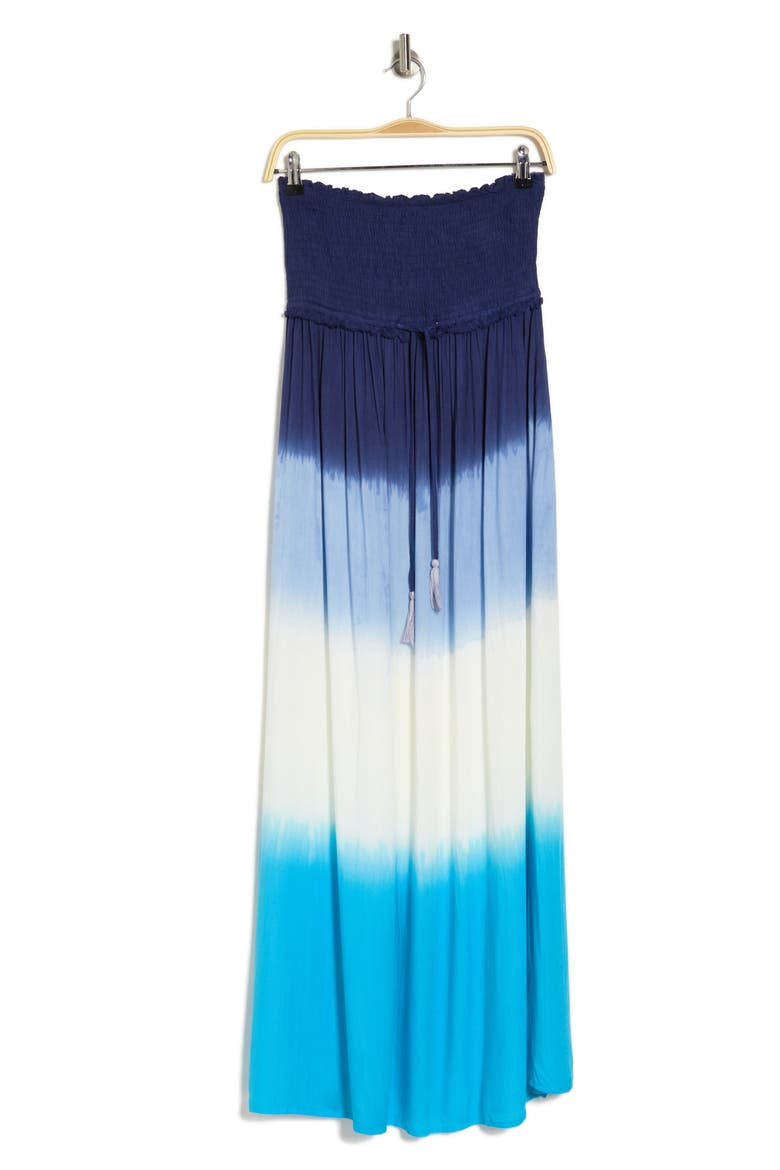 Strapless Smocked Dress, Alternate, color, NAVY