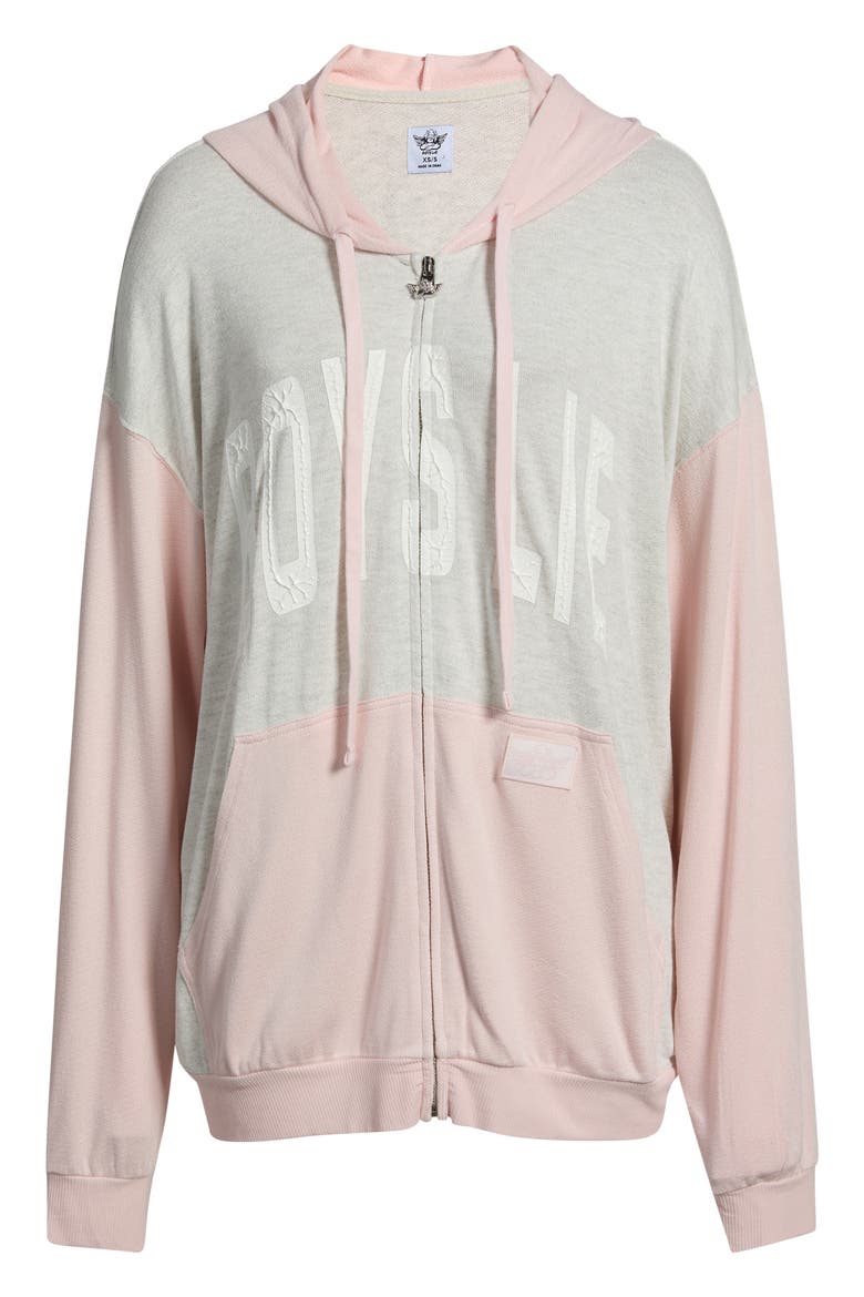 Pinky Promise Harley Full Zip Hoodie, Alternate, color, GREY