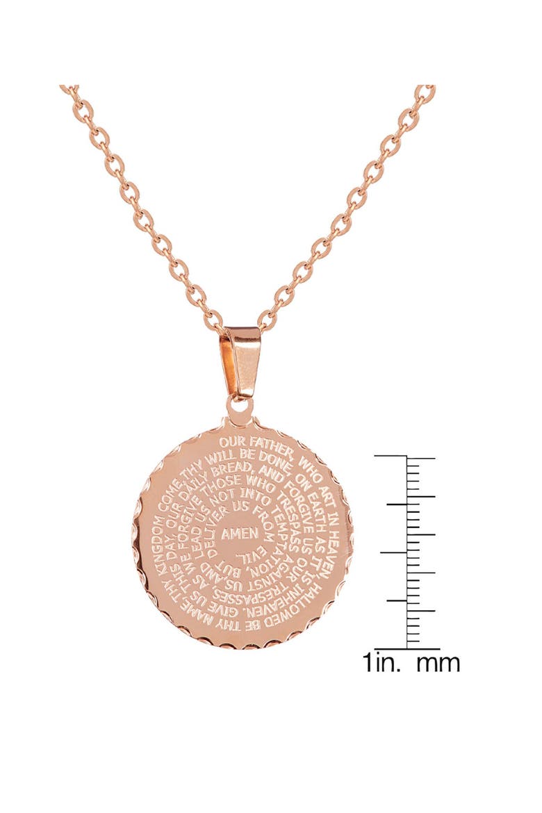 18k Rose Gold Plated Lord's Prayer Pendant Necklace, Alternate, color, ROSE GOLD