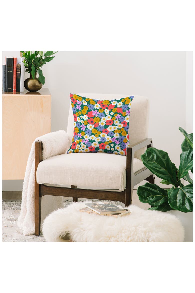 Meadow Wildflowers Accent Pillow, Alternate, color, GREEN