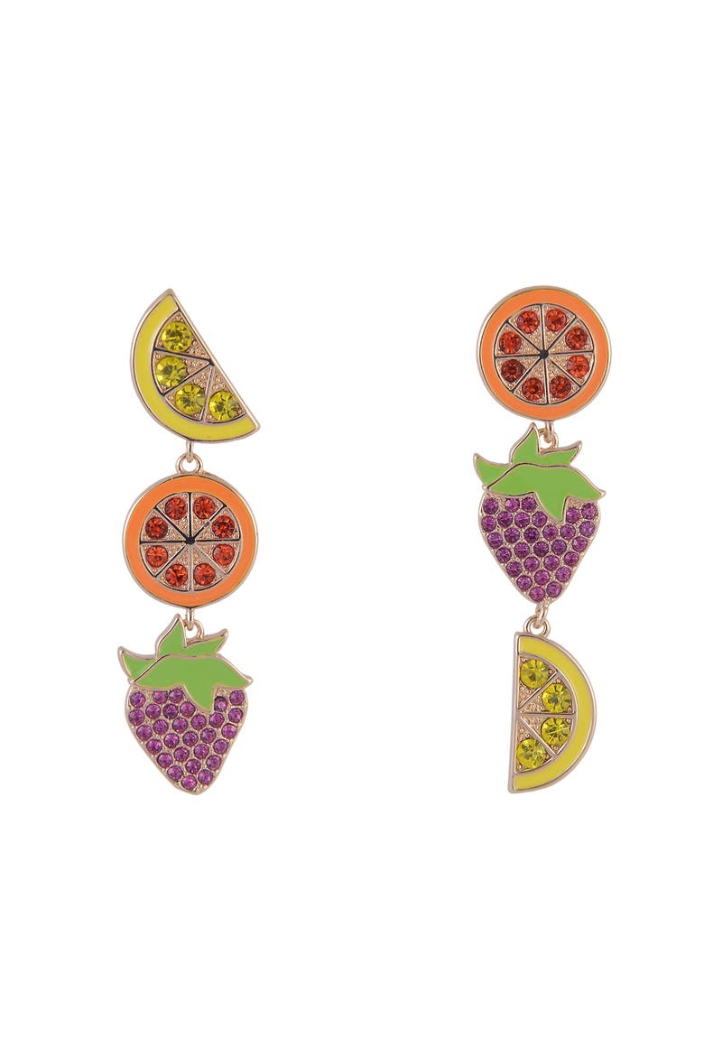 Fruit Linear Earrings, Alternate, color, Multicolored