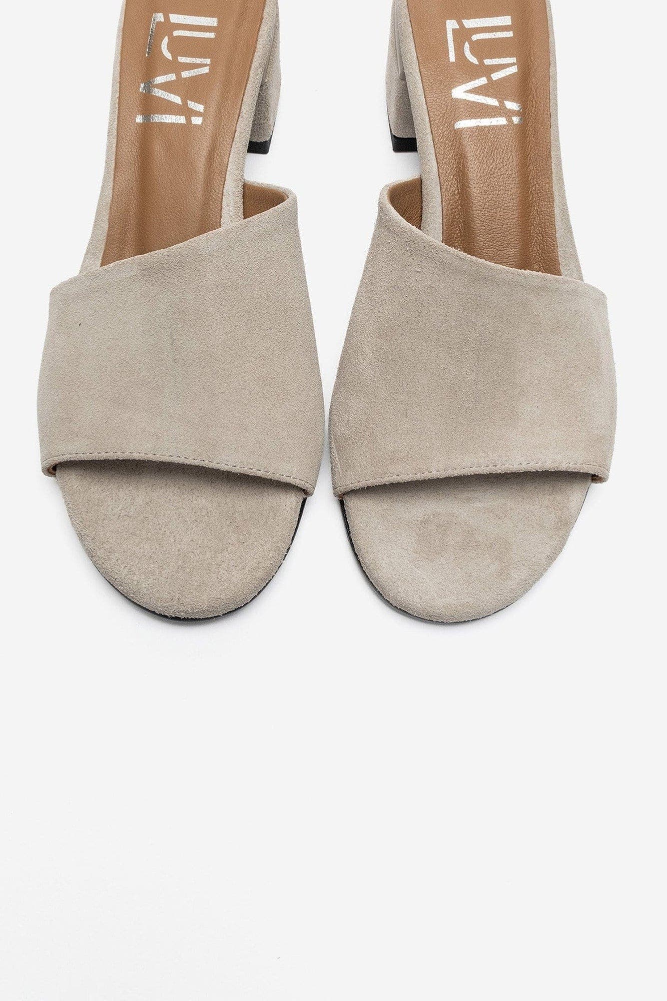 Delavie Leather Block Heel Sandal, Alternate, color, Beige Suede