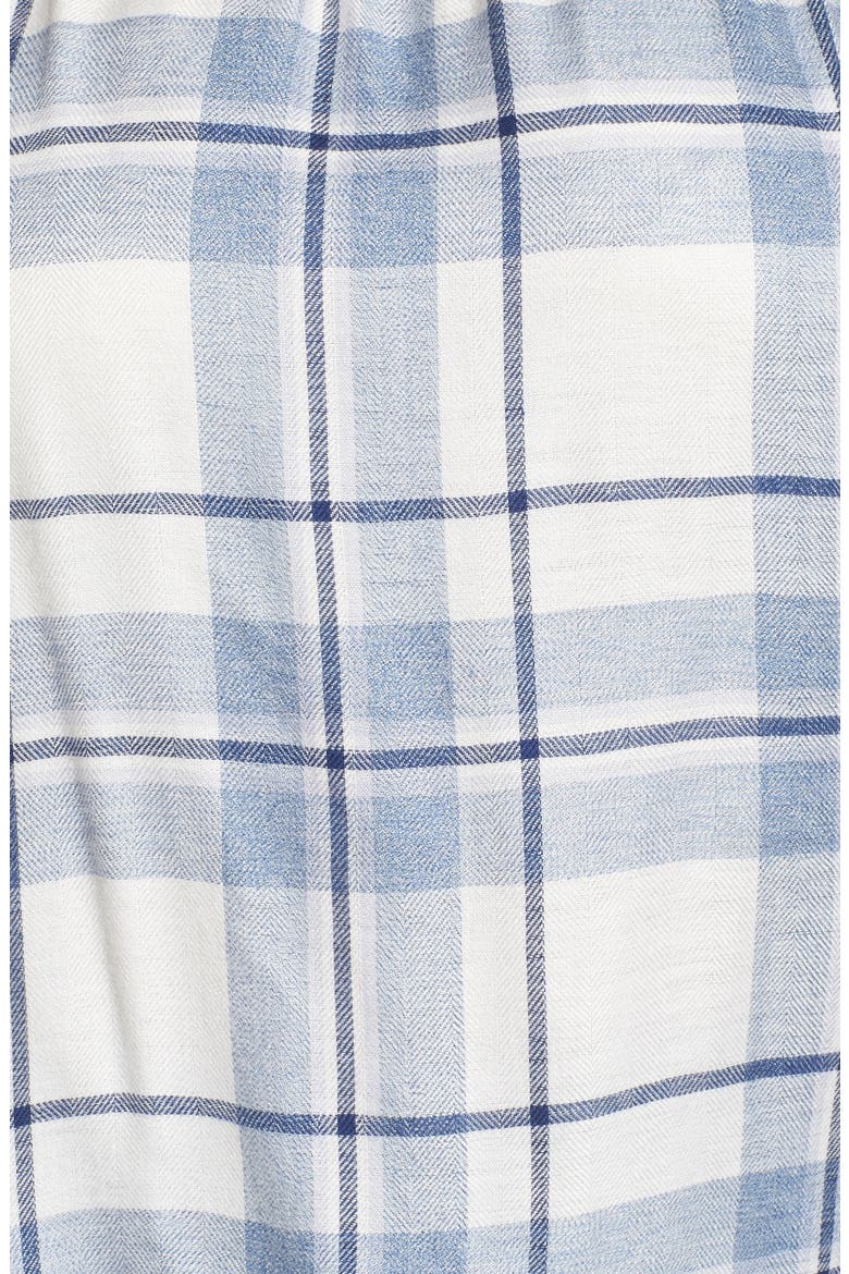Plaid Off the Shoulder Blouse, Alternate, color, BLUE NIGHT