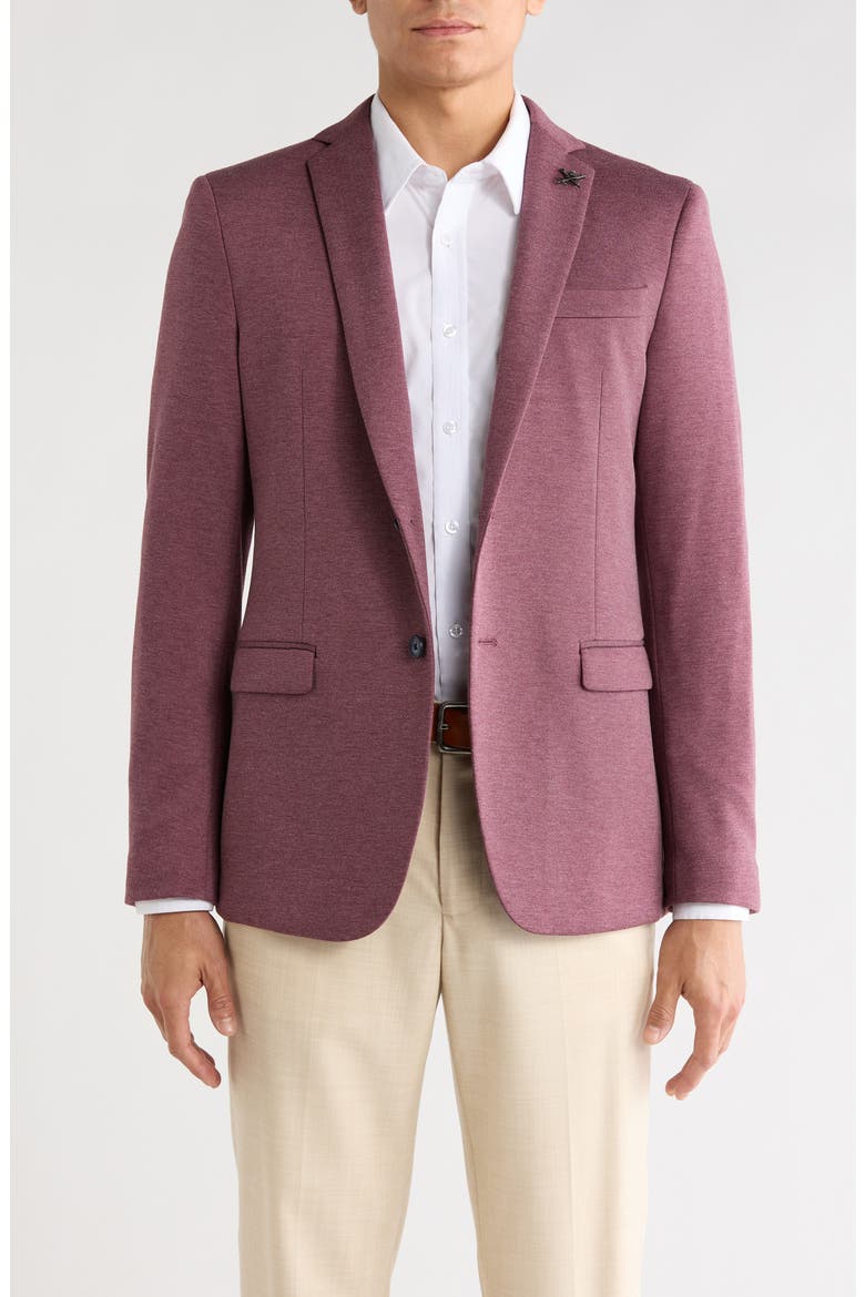 Heathered Knit Two Button Sport Coat, Main, color, RED