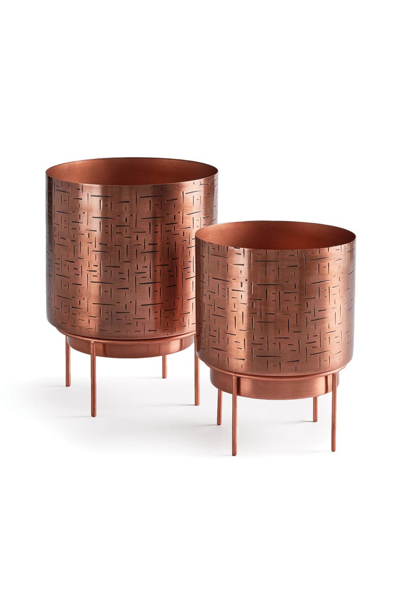 Solaris Cachepots On Stands Set of 2, Main, color, Brown