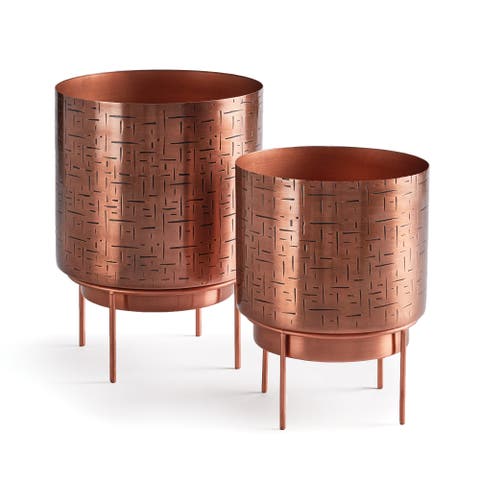 Solaris Cachepots On Stands Set of 2