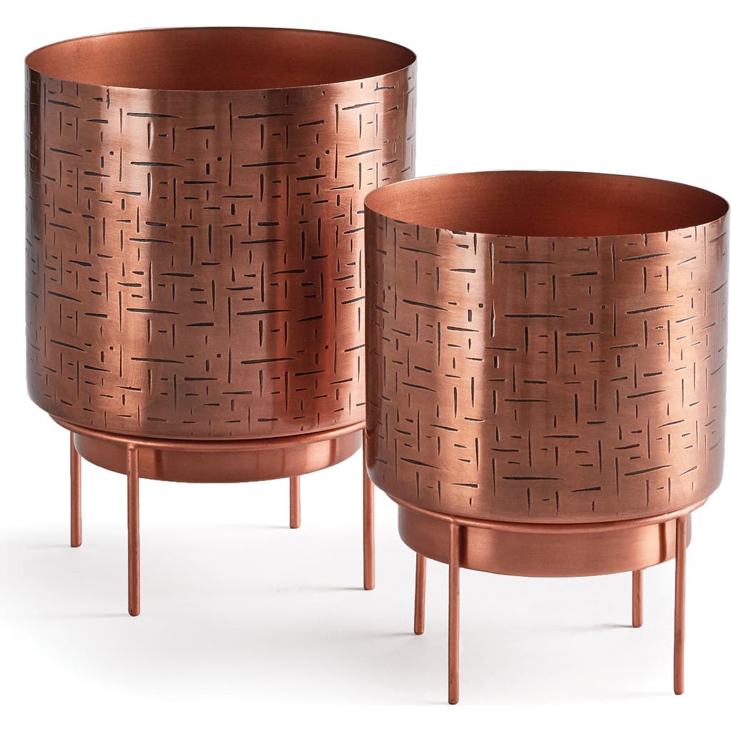 Napa Home & Garden Solaris Cachepots On Stands Set Of 2 In Brown