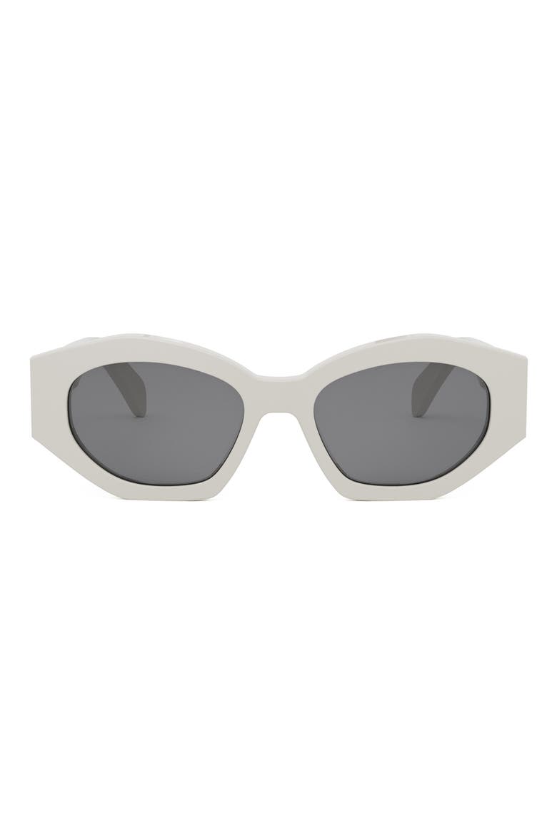 Triomphe 55mm Oval Sunglasses, Main, color, IVORY / SMOKE