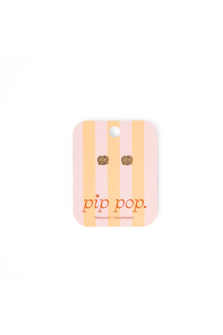 Soft Pretzel Stud Earrings, Alternate, color, Brown