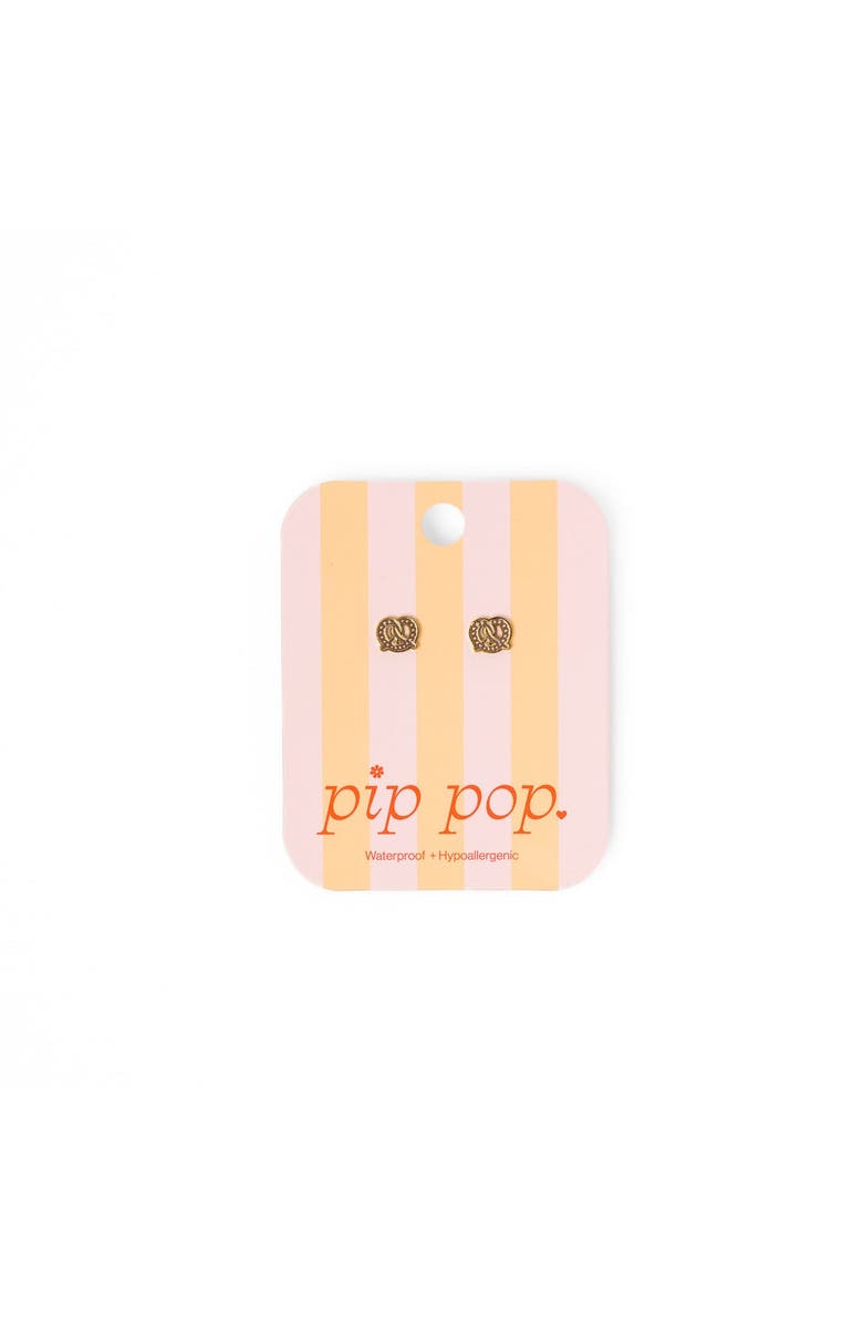 Pip Pop Soft Pretzel Stud Earrings, Alternate, color, Brown