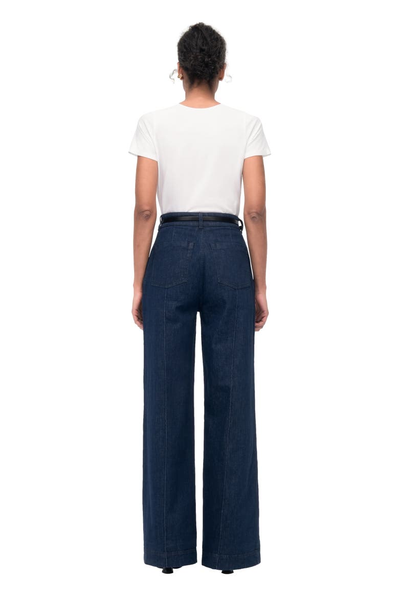 HIGH WAISTED DENIM TROUSER, Alternate, color, DARK WASH