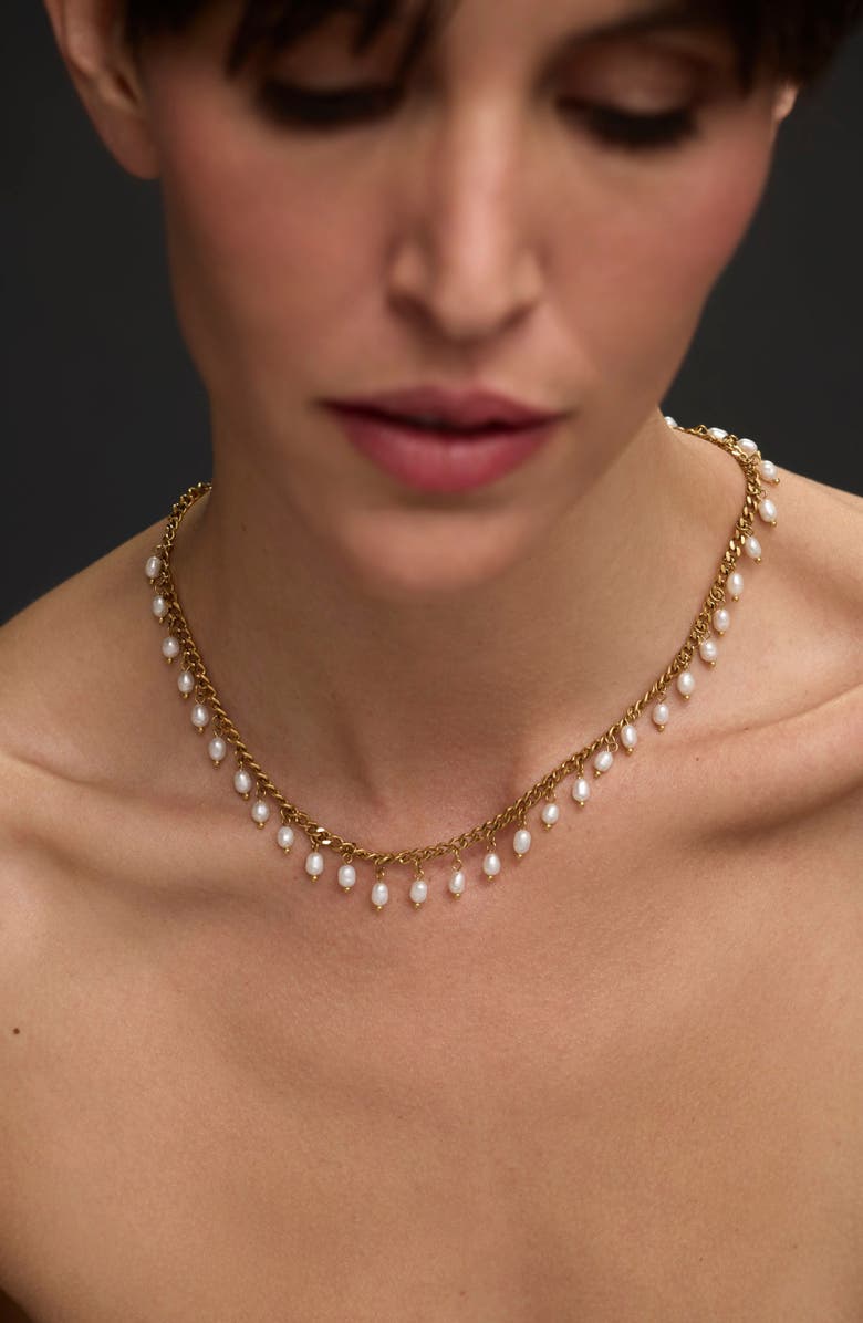 st. Moran Vicentina Freshwater Pearl Necklace, Alternate, color, White