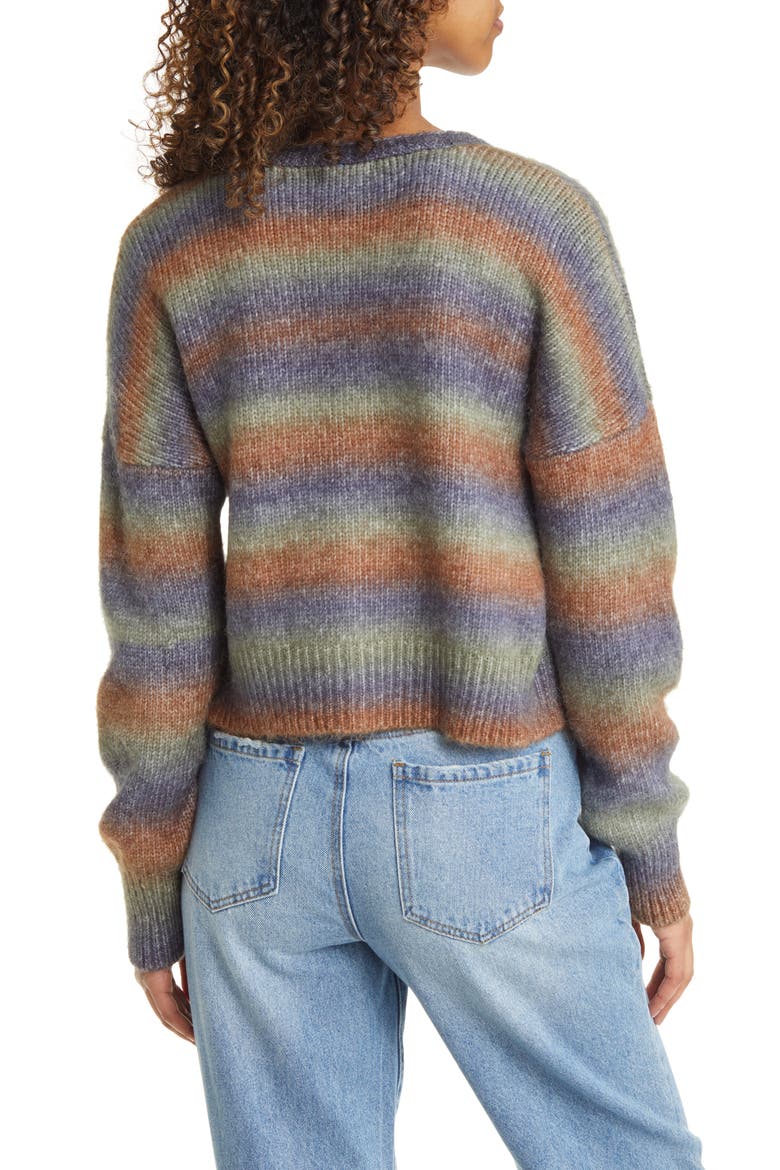 Space Dye Crop Cardigan, Alternate, color, BLUE- GREEN SPACEDYE