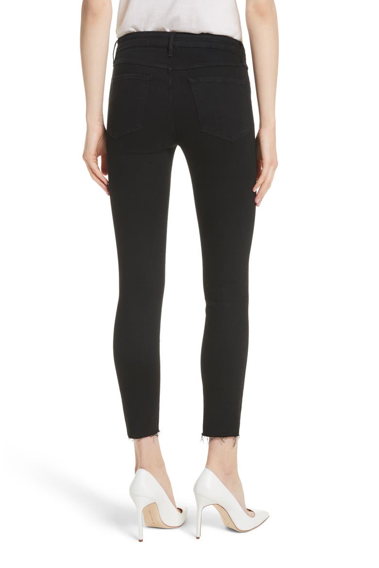 W2 Crop Skinny Jeans, Alternate, color, BLACK TEAR