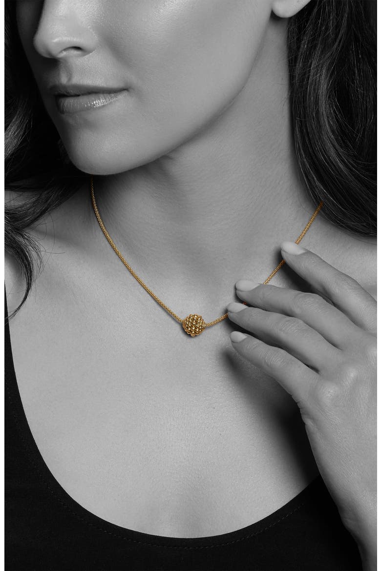 Caviar Gold Ball Beaded Necklace, Alternate, color, GOLD