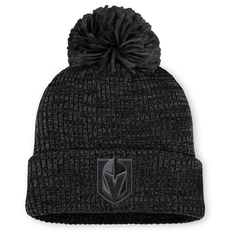 Women's Fanatics Black Vegas Golden Knights Authentic Pro Road Cuffed Knit Hat with Pom