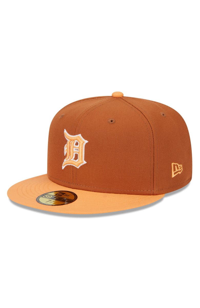 New Era Men's New Era Brown/Orange Detroit Tigers Spring Color Basic Two-Tone 59FIFTY Fitted Hat, Main, color, 