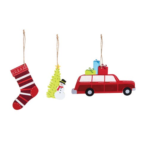Christmas Village Ornament, Set of 3