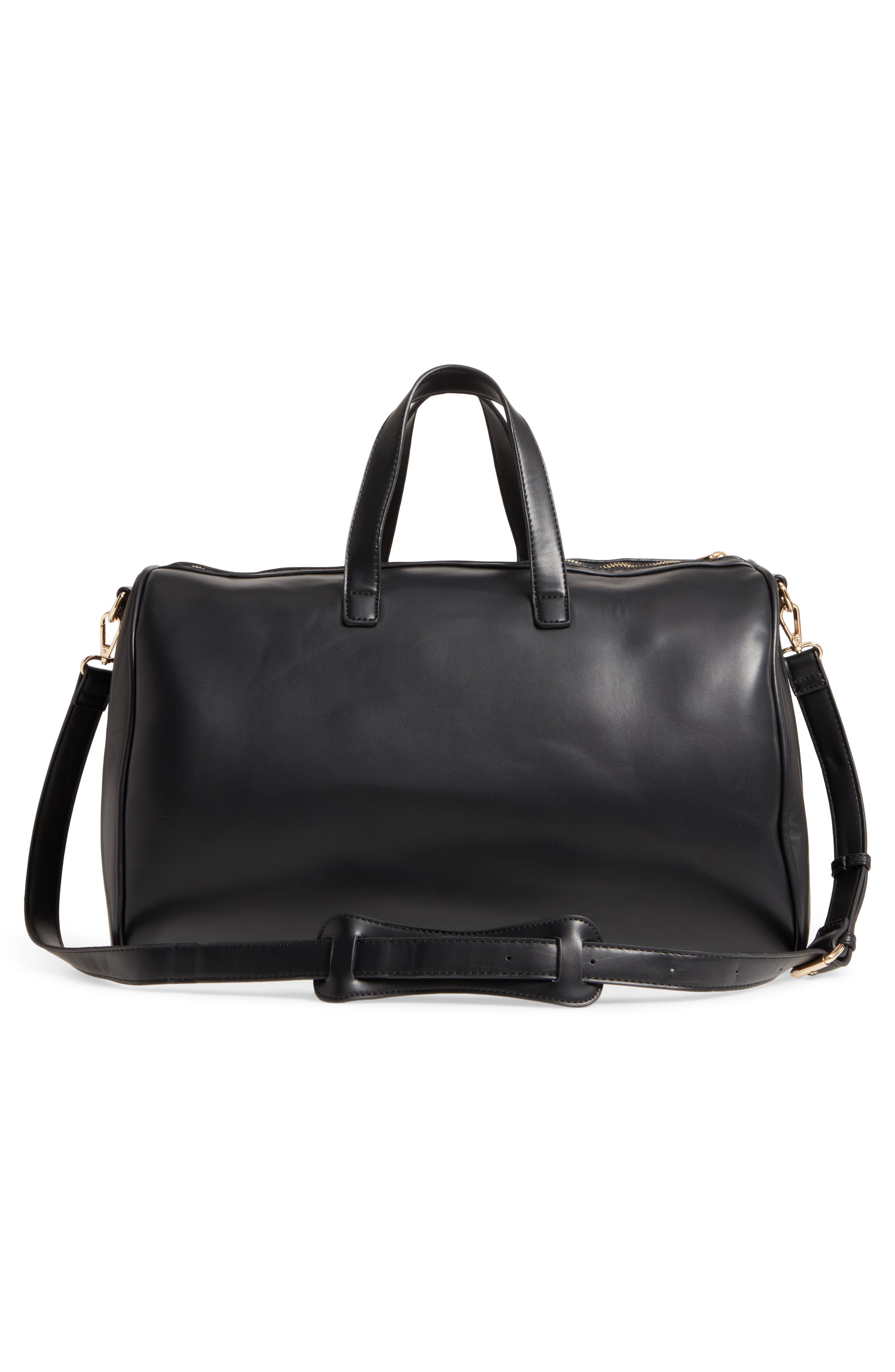 BP. Stripe Faux Leather Duffel Bag, Alternate, color, 