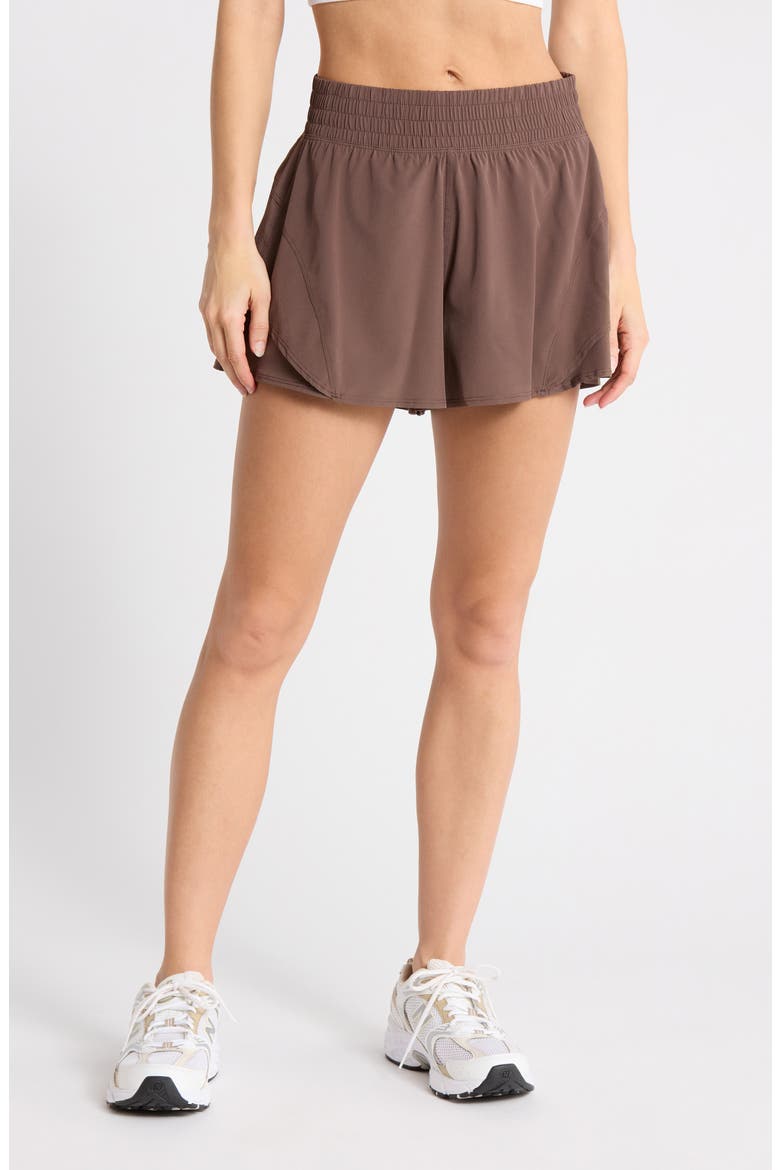 Lightstreme High Waist Layered Running Shorts, Main, color, SHOPPING BAG