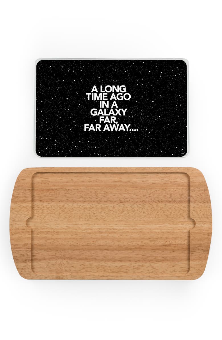 Picnic Time Billboard Glass Top Serving Tray, Main, color, Black