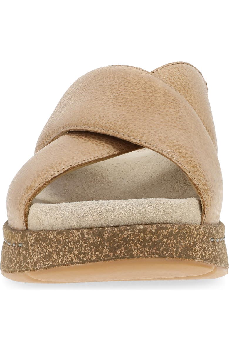 Dansko Bridget Platform Wedge Slide Sandal, Alternate, color, Honey Distressed