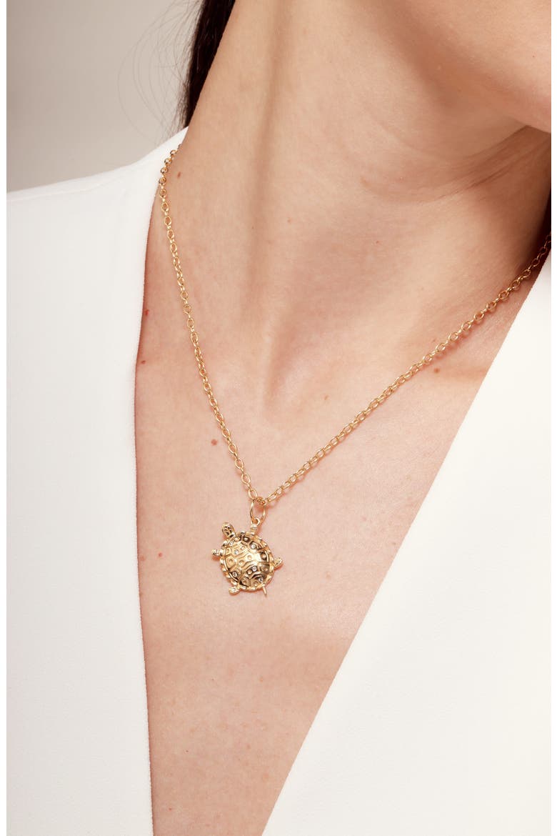 Slow Voyager Turtle Charm, Alternate, color, Yellow Gold