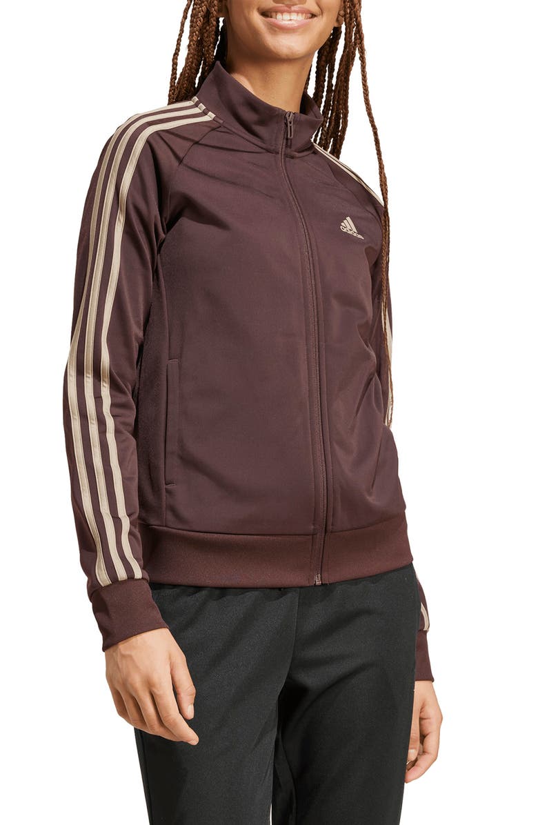 adidas Essentials 3-Stripes Recycled Polyester Track Jacket, Main, color, 