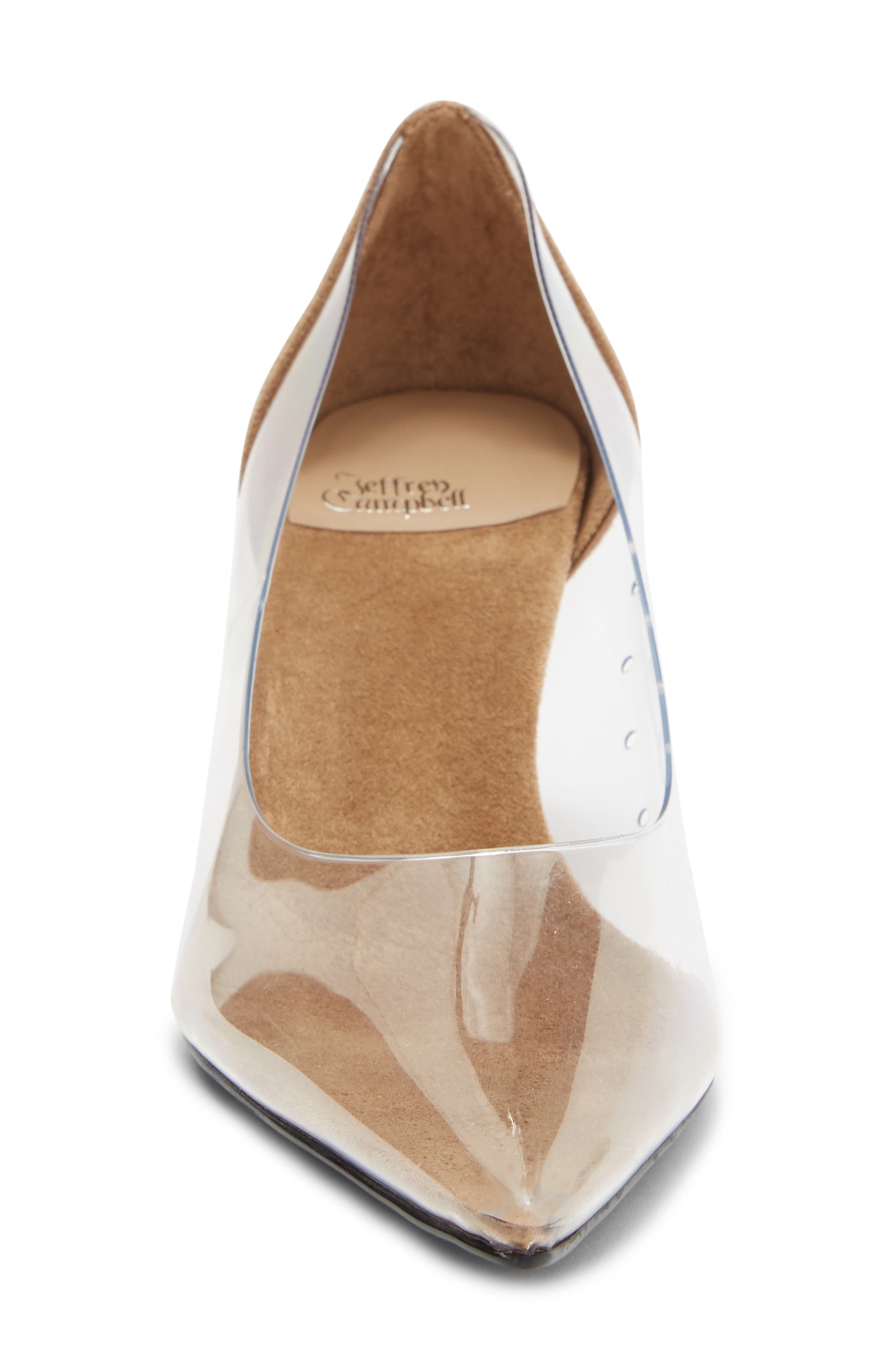 Clear Vinyl Kitten Heel Pump, Alternate, color, BEIGE SUEDE CLEAR